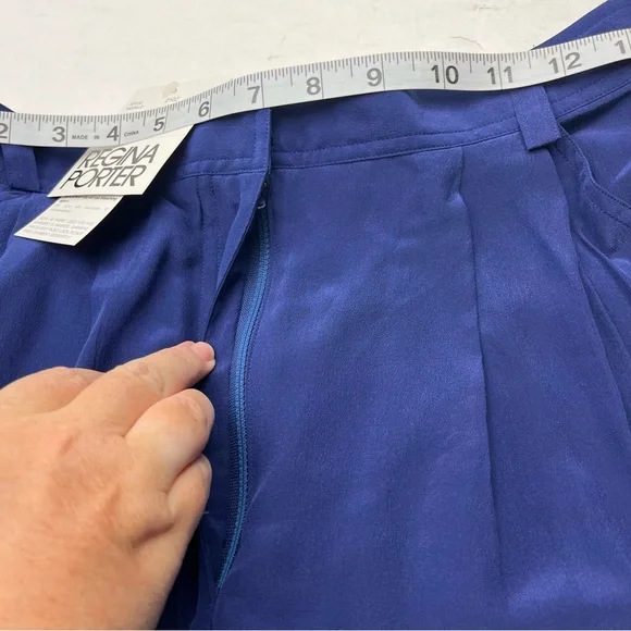 Regina Porter Womens Large Purple Blue Wicked 90s Shirt & Pants 100%‎ Silk NEW - Picture 10 of 16